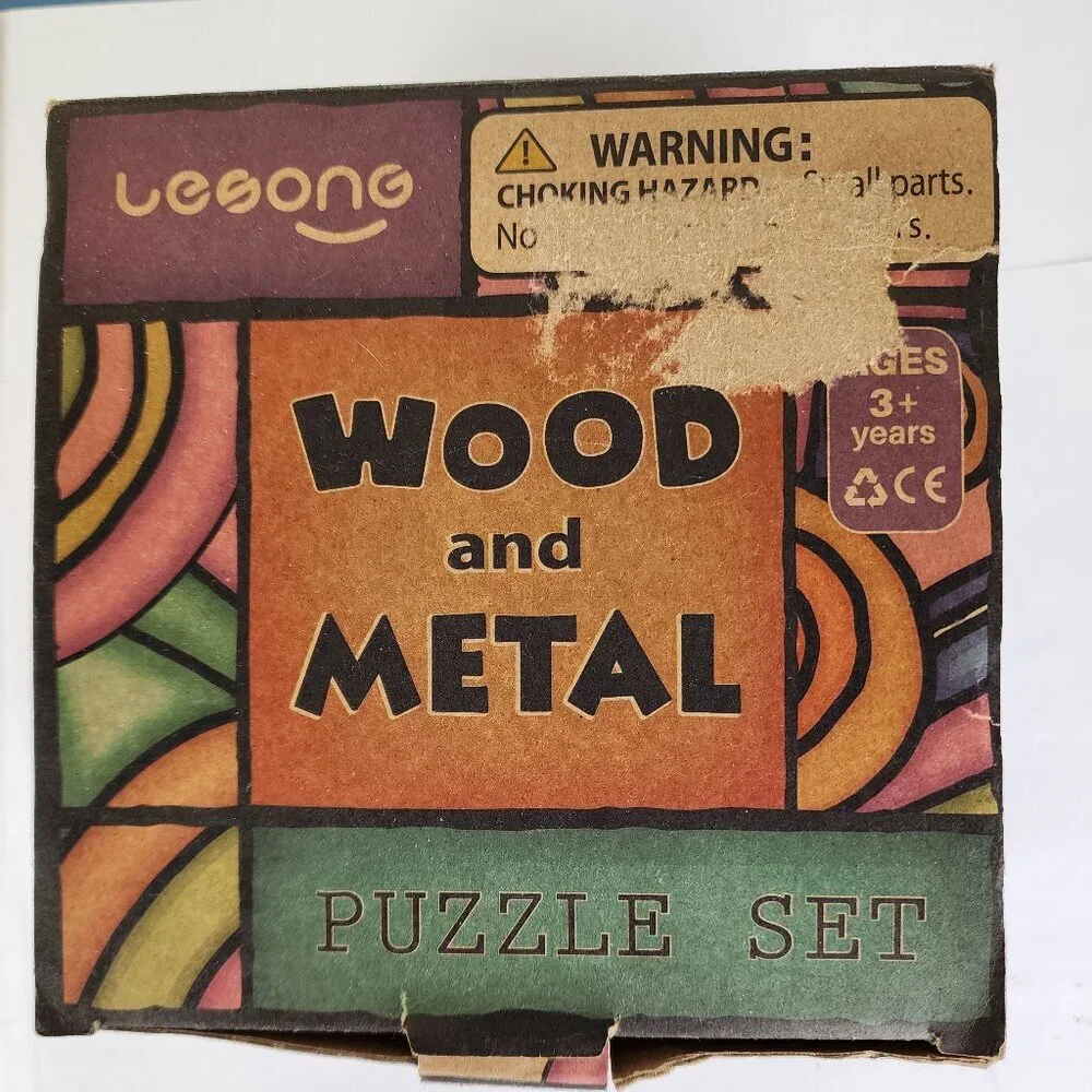 Lesong Wood and Metal Puzzle Set NWT